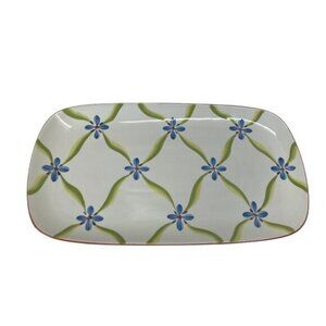 Southern Living Gail Pittman Veranda Platter Hand Painted Floral Serving Tray